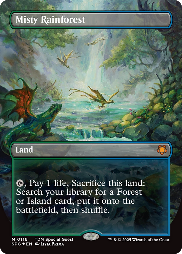 Misty Rainforest (Borderless) (Dragonscale Foil) (SPG-116) [Special Guests] Foil