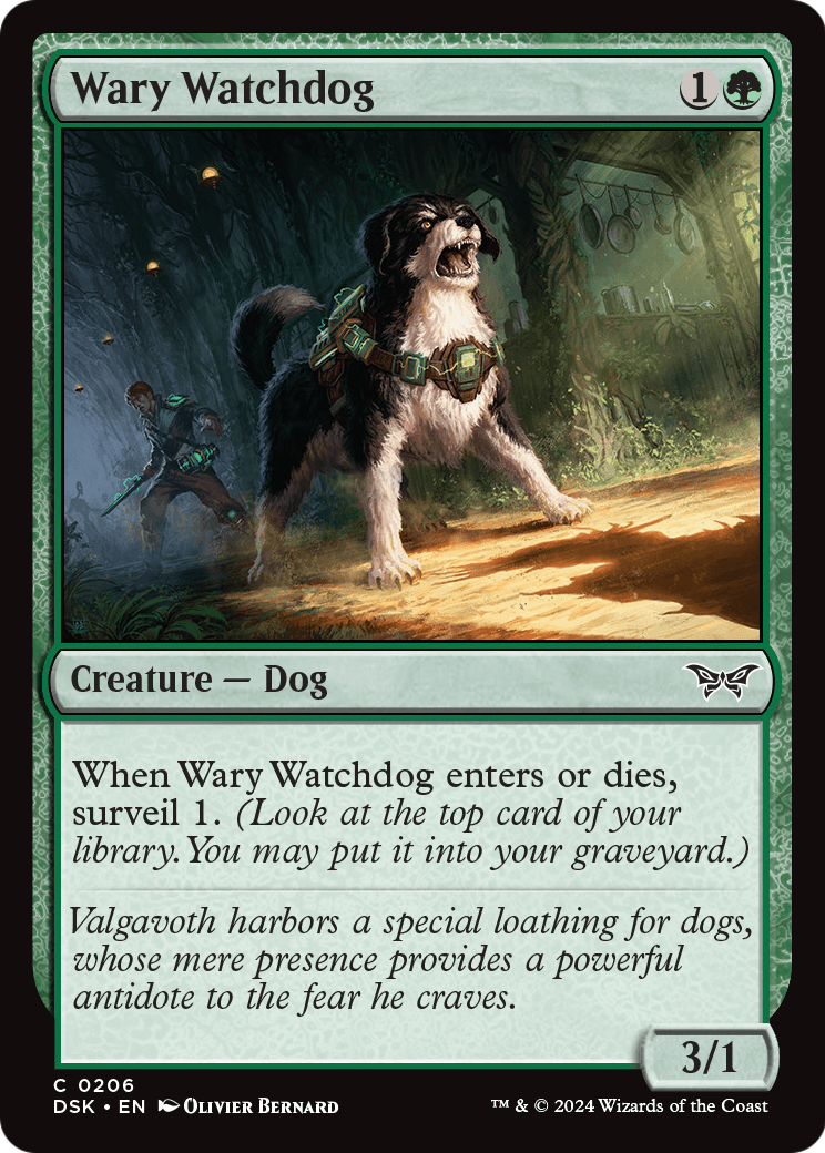 Wary Watchdog (DSK-206) [Duskmourn: House of Horror] Foil