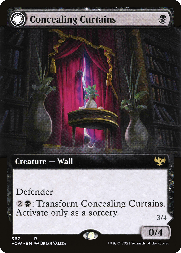 Concealing Curtains (Extended Art) (VOW-367) [Innistrad: Crimson Vow] Foil