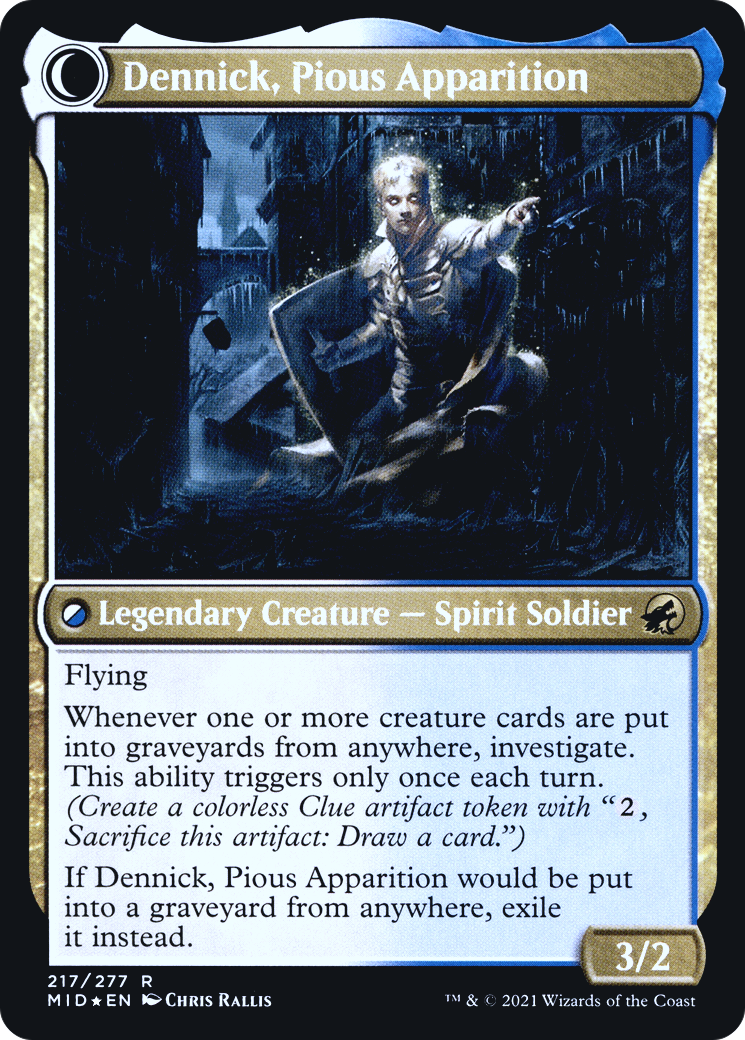 Dennick, Pious Apprentice (PRE-217S) [Innistrad: Midnight Hunt Promos] Foil