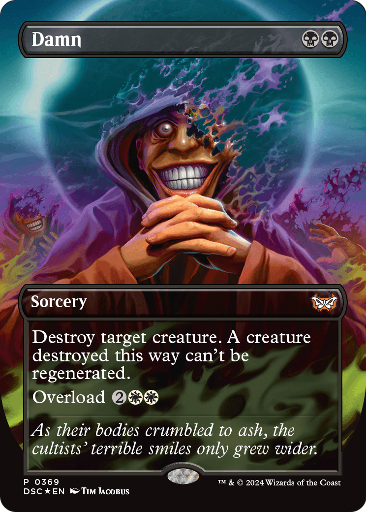 Damn (Borderless) (DSC-369) [Duskmourn: House of Horror Commander] Foil