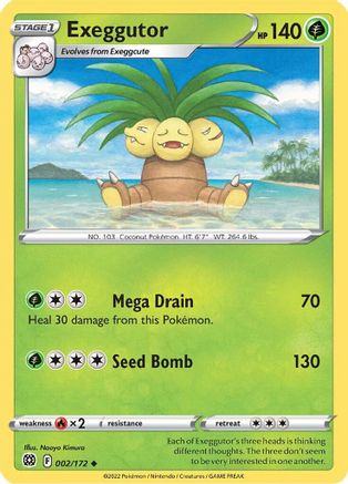 Exeggutor (002/172) [SWSH09 Brilliant Stars] - Uncommon