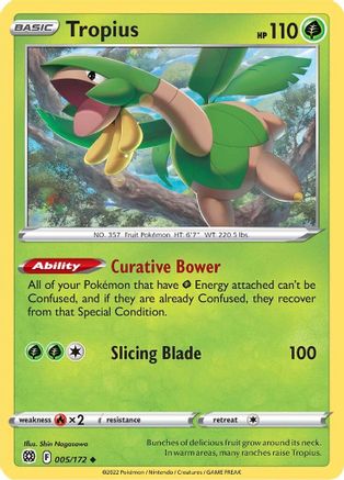 Tropius (005/172) [SWSH09 Brilliant Stars] Reverse Holofoil - Uncommon