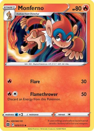 Monferno (025/172) [SWSH09 Brilliant Stars] - Uncommon
