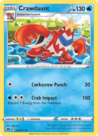 Crawdaunt (033/172) [SWSH09 Brilliant Stars] - Uncommon