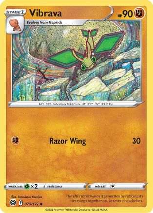 Vibrava (075/172) [SWSH09 Brilliant Stars] Reverse Holofoil - Uncommon