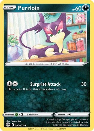 Purrloin (090/172) [SWSH09 Brilliant Stars] Reverse Holofoil - Common