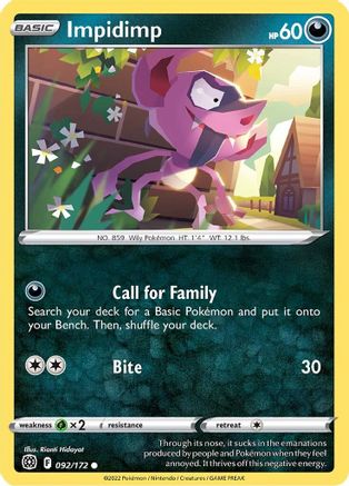 Impidimp (092/172) [SWSH09 Brilliant Stars] - Common