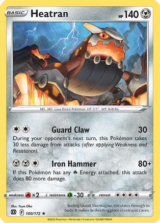 Heatran (100/172) [SWSH09 Brilliant Stars] - Rare