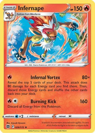 Infernape (026/172) [Deck Exclusives] - Rare