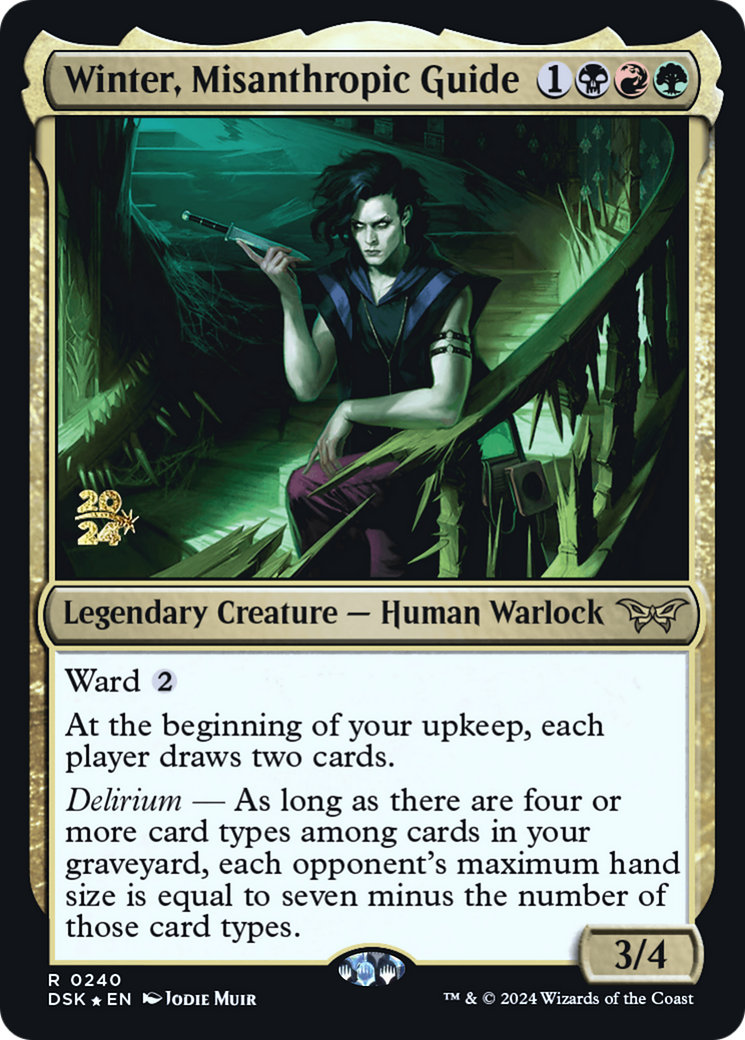Winter, Misanthropic Guide (PRE-240) [Duskmourn: House of Horror Promos] Foil