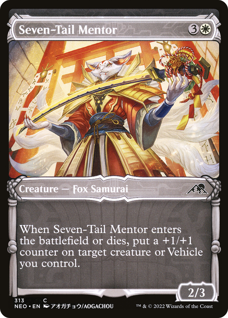 Seven-Tail Mentor (Showcase) (NEO-313) [Kamigawa: Neon Dynasty]