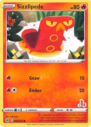 Sizzlipede (#1 Cinderace Stamped) (46/264) [Battle Academy 2022] - Promo