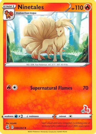 Ninetales (#23 Cinderace Stamped) (30/264) [Battle Academy 2022] - Promo