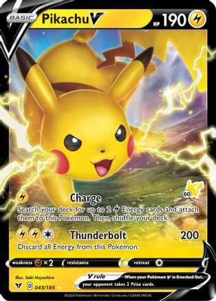 Pikachu V (#60 Pikachu Stamped) (043/185) [Battle Academy 2022] Holofoil - Holo Rare