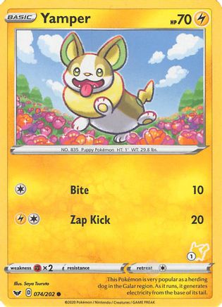 Yamper (#1 Pikachu Stamped) (074/202) [Battle Academy 2022] - Promo
