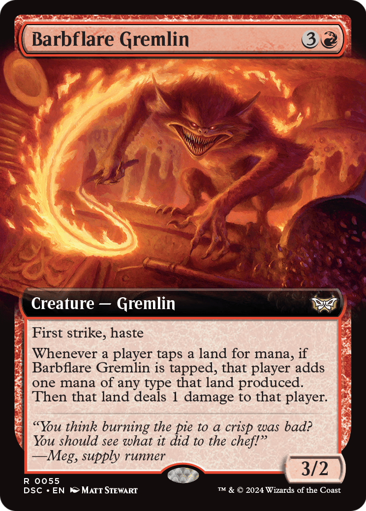 Barbflare Gremlin (Extended Art) (DSC-055) [Duskmourn: House of Horror Commander]