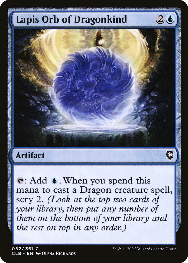 Lapis Orb of Dragonkind (CLB-082) [Commander Legends: Battle for Baldur's Gate] Foil