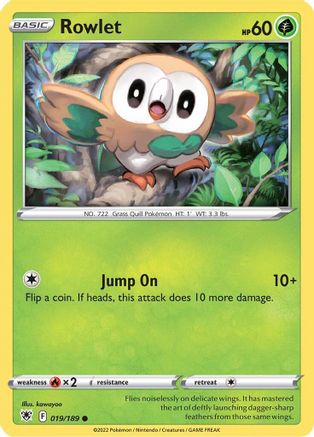Rowlet (019/189) [SWSH10 Astral Radiance] Reverse Holofoil - Common