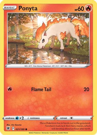 Ponyta (021/189) [SWSH10 Astral Radiance] Reverse Holofoil - Common