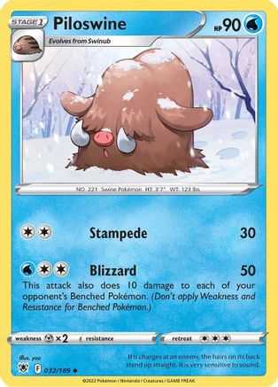Piloswine (032/189) [SWSH10 Astral Radiance] - Uncommon