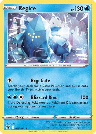 Regice (037/189) [SWSH10 Astral Radiance] Reverse Holofoil - Rare