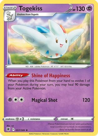 Togekiss (057/189) [SWSH10 Astral Radiance] Holofoil - Holo Rare