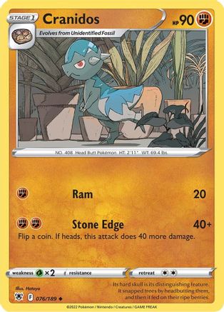 Cranidos (076/189) [SWSH10 Astral Radiance] - Uncommon