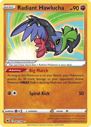 Radiant Hawlucha (081/189) [SWSH10 Astral Radiance] Holofoil - Radiant Rare