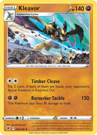 Kleavor (086/189) [SWSH10 Astral Radiance] Reverse Holofoil - Holo Rare