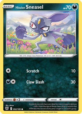 Hisuian Sneasel (092/189) [SWSH10 Astral Radiance] - Common
