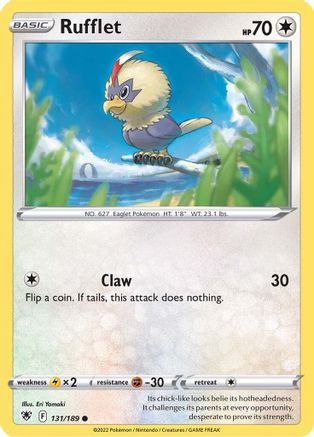 Rufflet (131/189) [SWSH10 Astral Radiance] Reverse Holofoil - Common