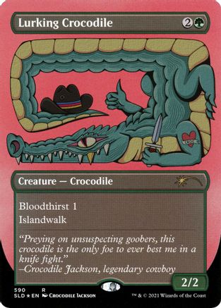 Lurking Crocodile (Foil Etched) (SLD-590) [Secret Lair Drop Series] Foil