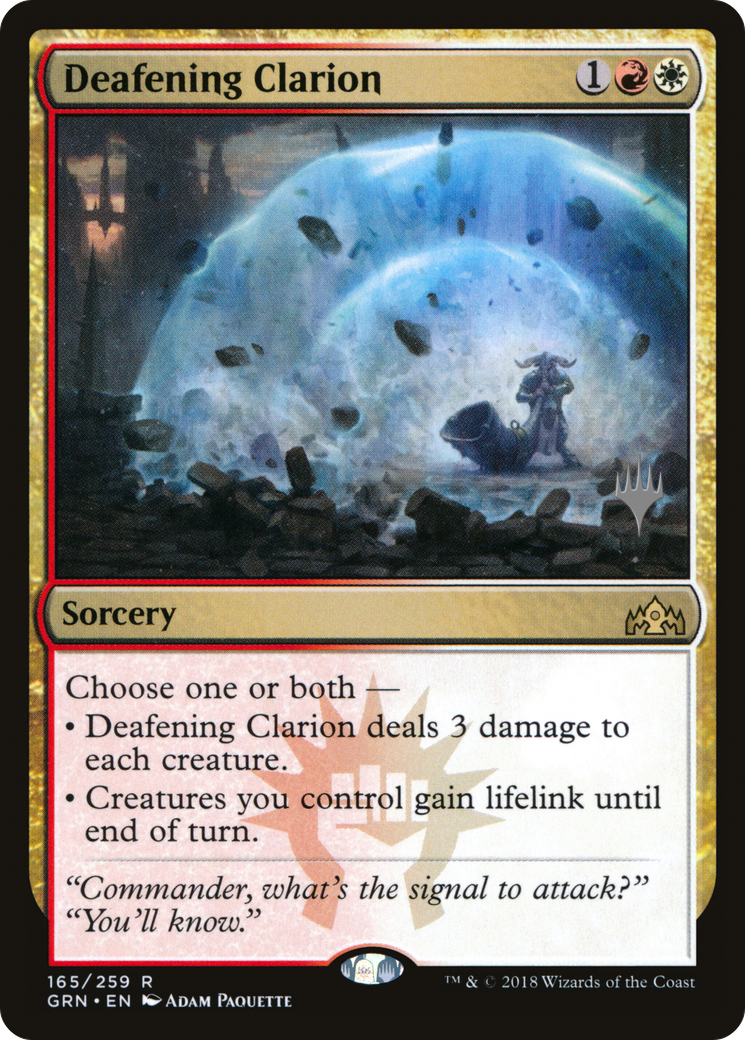 Deafening Clarion (PPTHB-165) [Promo Pack: Guilds of Ravnica Promos] Foil