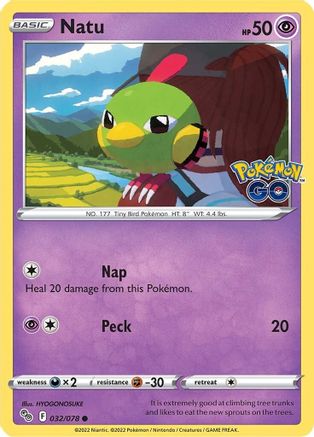 Natu (032/78) [Pokemon GO] Reverse Holofoil - Common