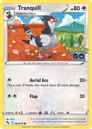 Tranquill (062/78) [Pokemon GO] - Common