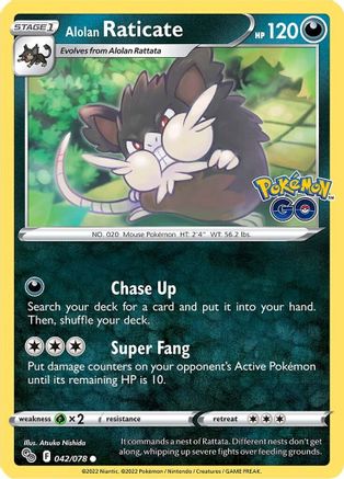 Alolan Raticate (042/78) [Pokemon GO] Reverse Holofoil - Common