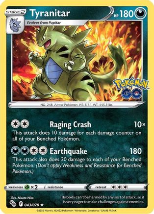 Tyranitar (043/78) [Pokemon GO] Holofoil - Holo Rare