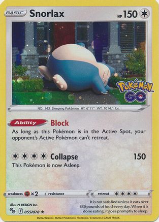 Snorlax (Cosmos Holo) (055/078) [Miscellaneous Cards & Products] Holofoil - Promo