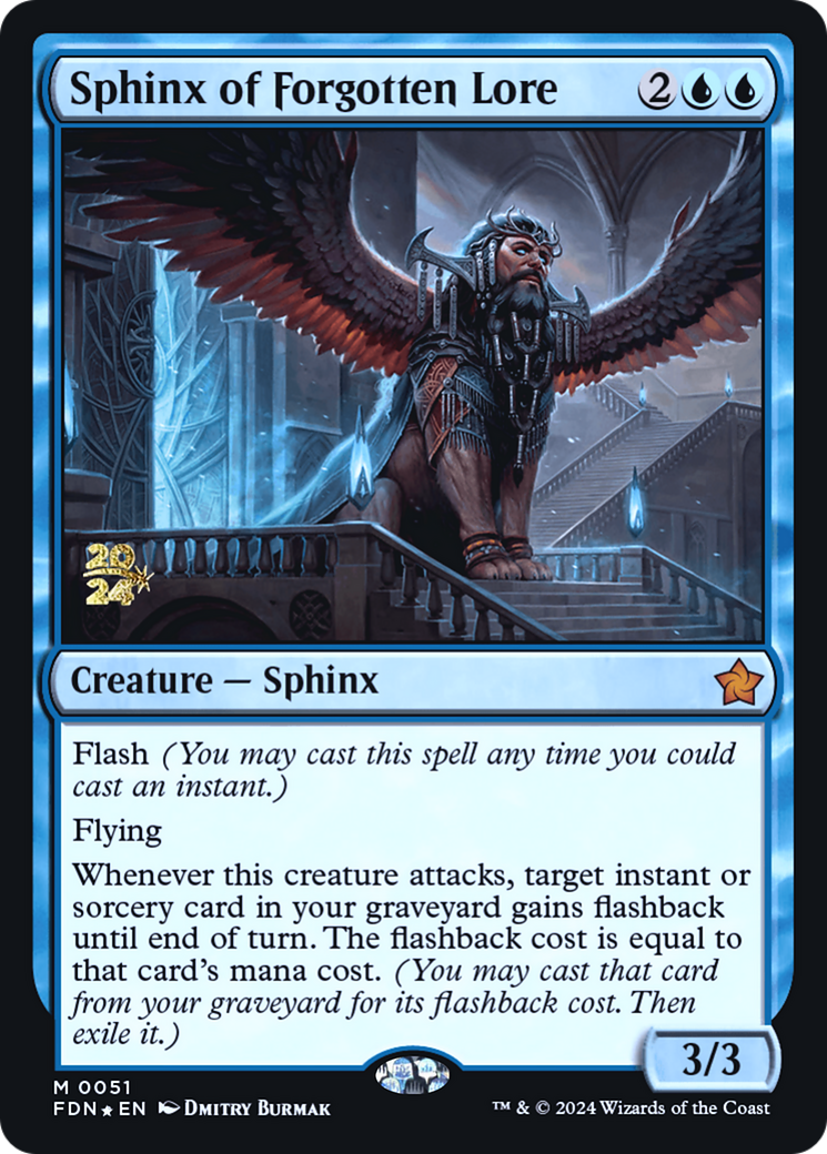 Sphinx of Forgotten Lore (PRE-051) [Foundations Promos] Foil