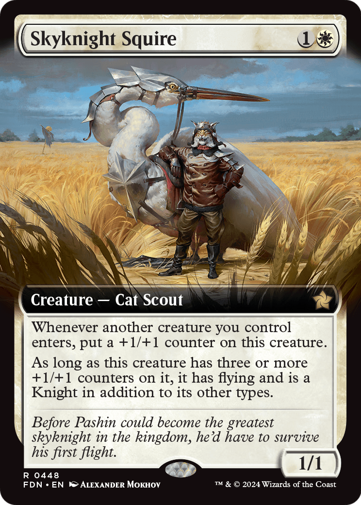Skyknight Squire (Extended Art) (FDN-448) [Foundations] Foil