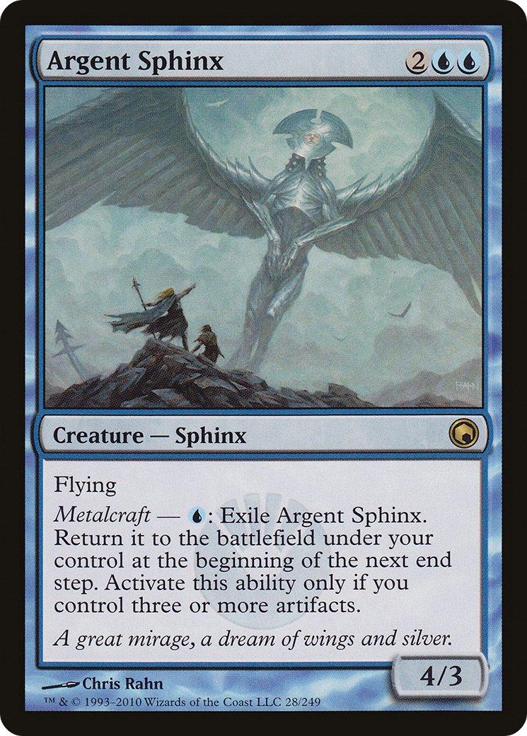 Argent Sphinx (SOM-028) [Scars of Mirrodin] Foil