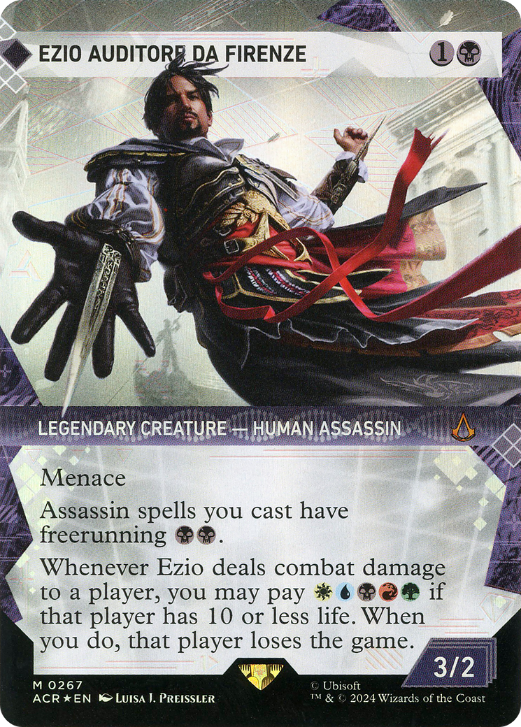 Ezio Auditore da Firenze (Showcase) (Textured Foil) (ACR-267) (Borderless) [Assassin's Creed] Foil