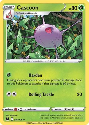 Cascoon (009/196) [SWSH11 Lost Origin] Reverse Holofoil - Uncommon