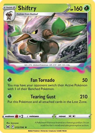 Shiftry (013/196) [SWSH11 Lost Origin] Reverse Holofoil - Holo Rare