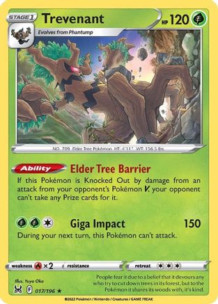 Trevenant (017/196) [SWSH11 Lost Origin] Holofoil - Holo Rare