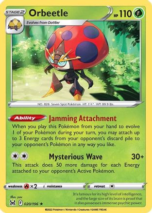 Orbeetle (020/196) [SWSH11 Lost Origin] Holofoil - Holo Rare