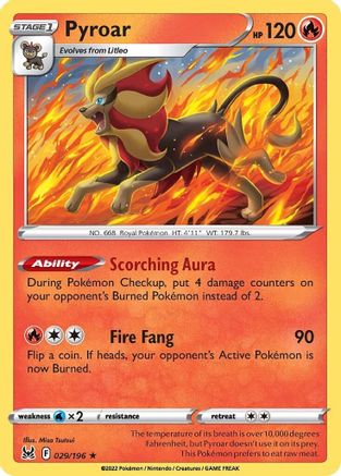 Pyroar (029/196) [SWSH11 Lost Origin] Reverse Holofoil - Holo Rare