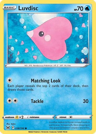 Luvdisc (038/196) [SWSH11 Lost Origin] - Common
