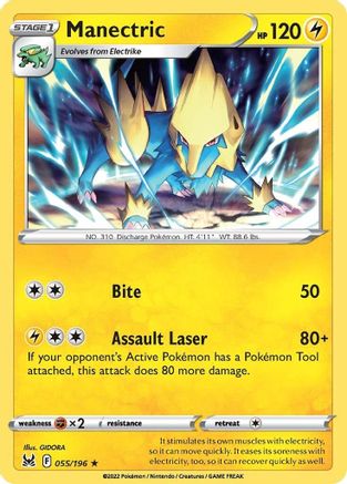 Manectric (055/196) [SWSH11 Lost Origin] Reverse Holofoil - Rare